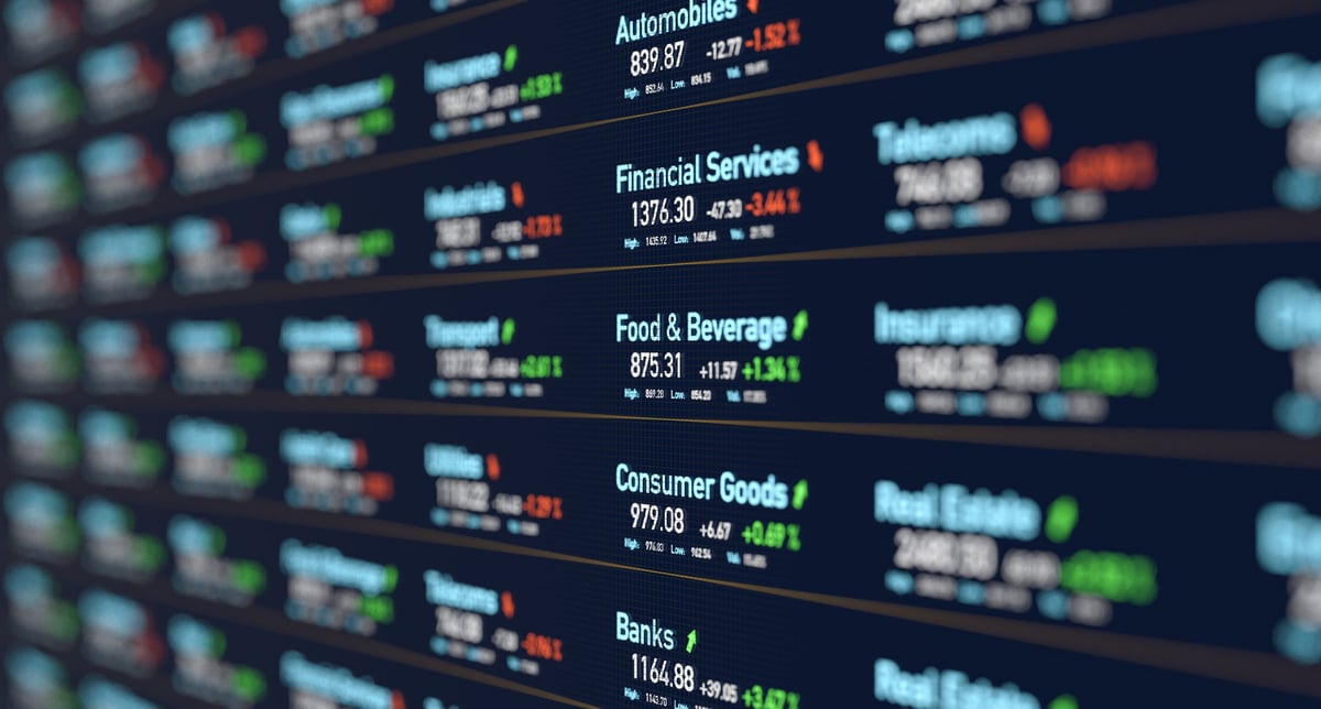 Professional trading screens displaying live stock market data